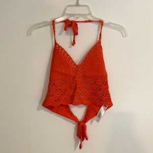 ASOS Orange Knit Halter Top
